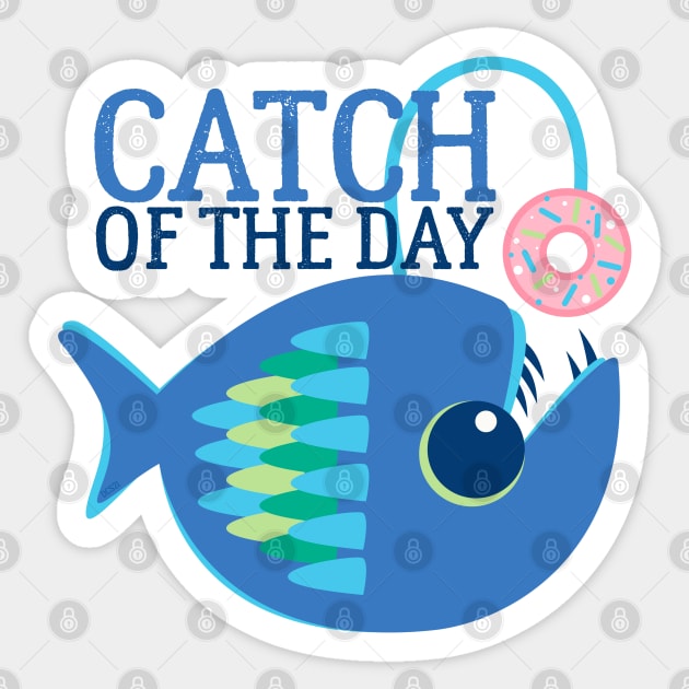 Donut Lovers Catch Of The Day Sticker by Angel Pronger Design Chaser Studio